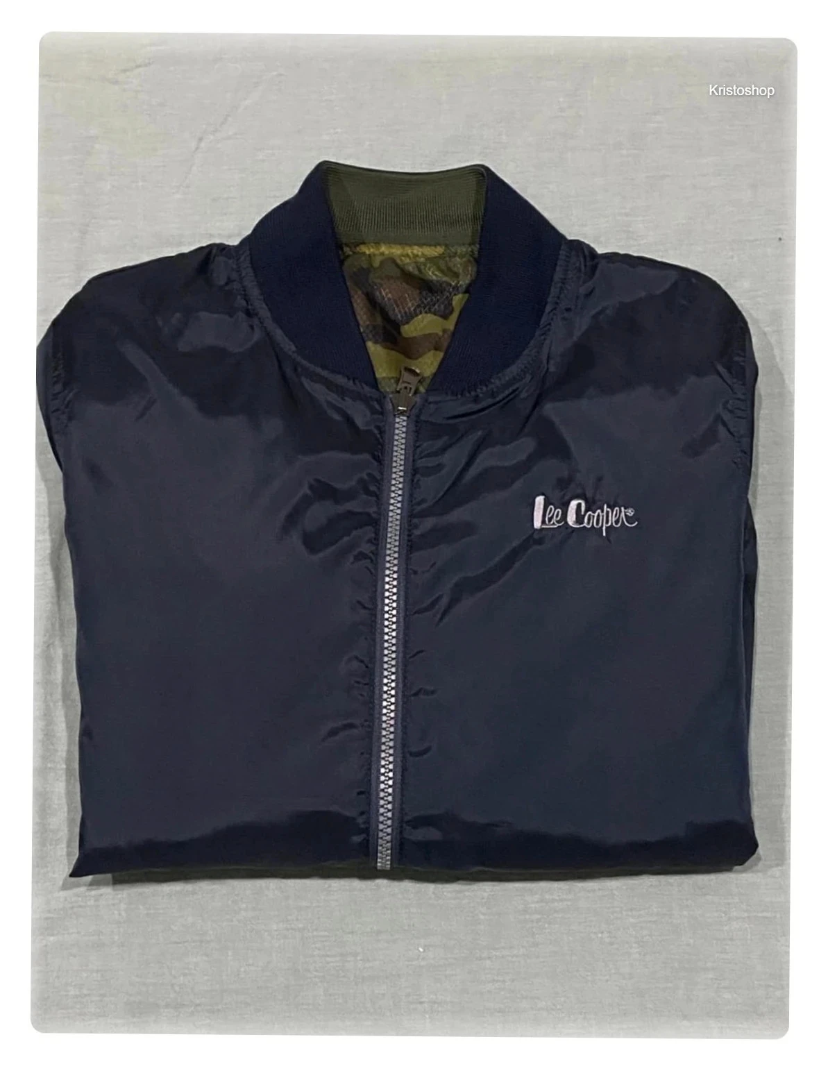 Chaqueta 2-en-1 Lee Cooper Reversible negra y camuflaje Fullzip Crewneck Talla XS – photo 14